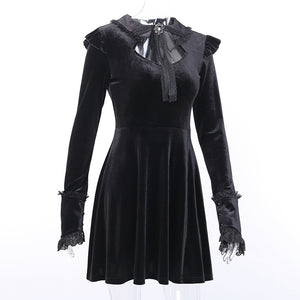 Gothic Style Lace Long Sleeve Vintage Dress