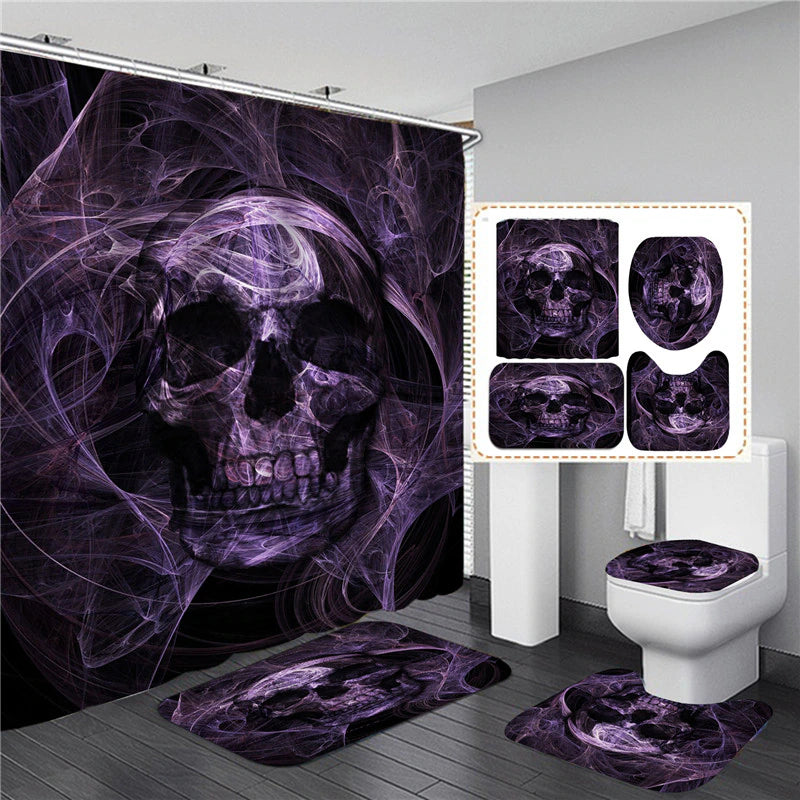 4Pc Skull Bathroom Set