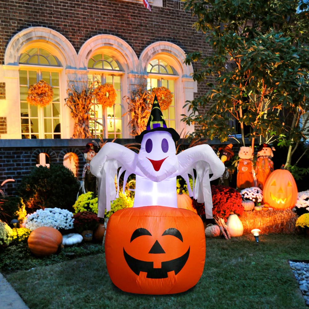 Ghost & Pumpkin Halloween Inflatable Decoration