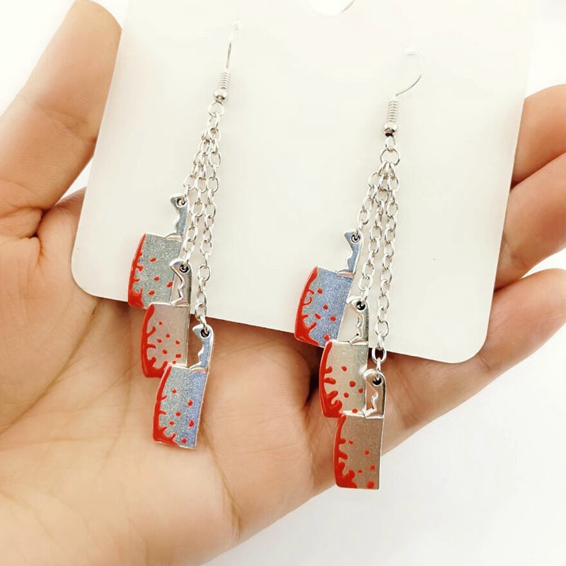 Meat Cleaver Horror Earrings