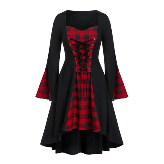Gothic Style Plaid Dress