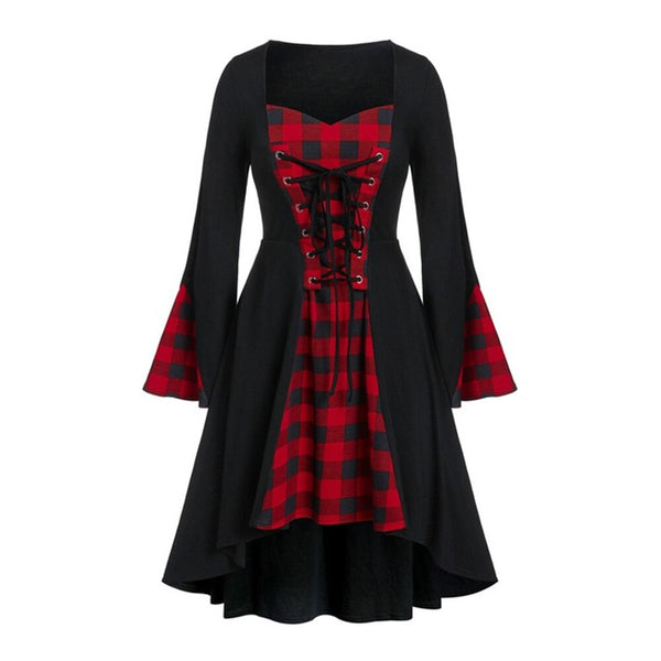 Gothic Style Plaid Dress