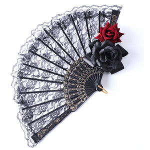Gothic Victorian Lace Hand Fan
