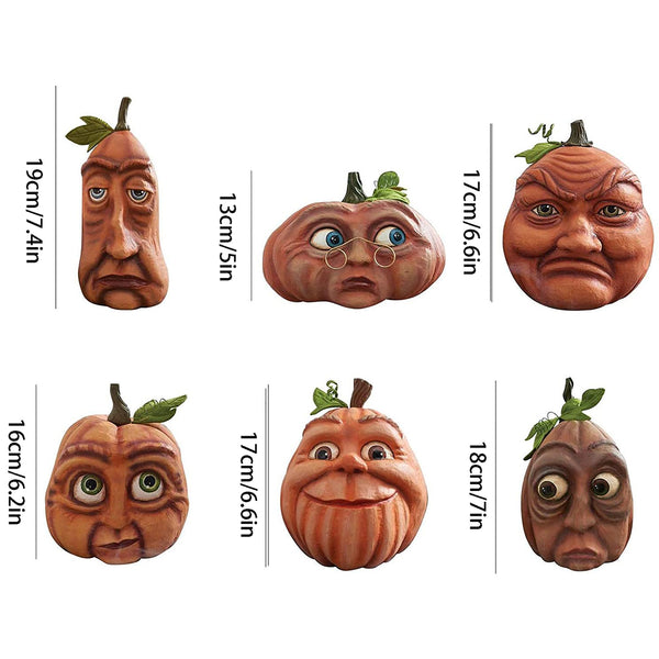 6pc Set Halloween Pumpkin Head Decorations