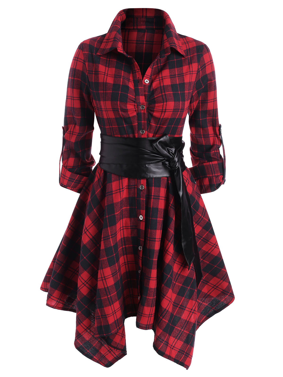 Plaid Gothic Style Long Sleeve Dress