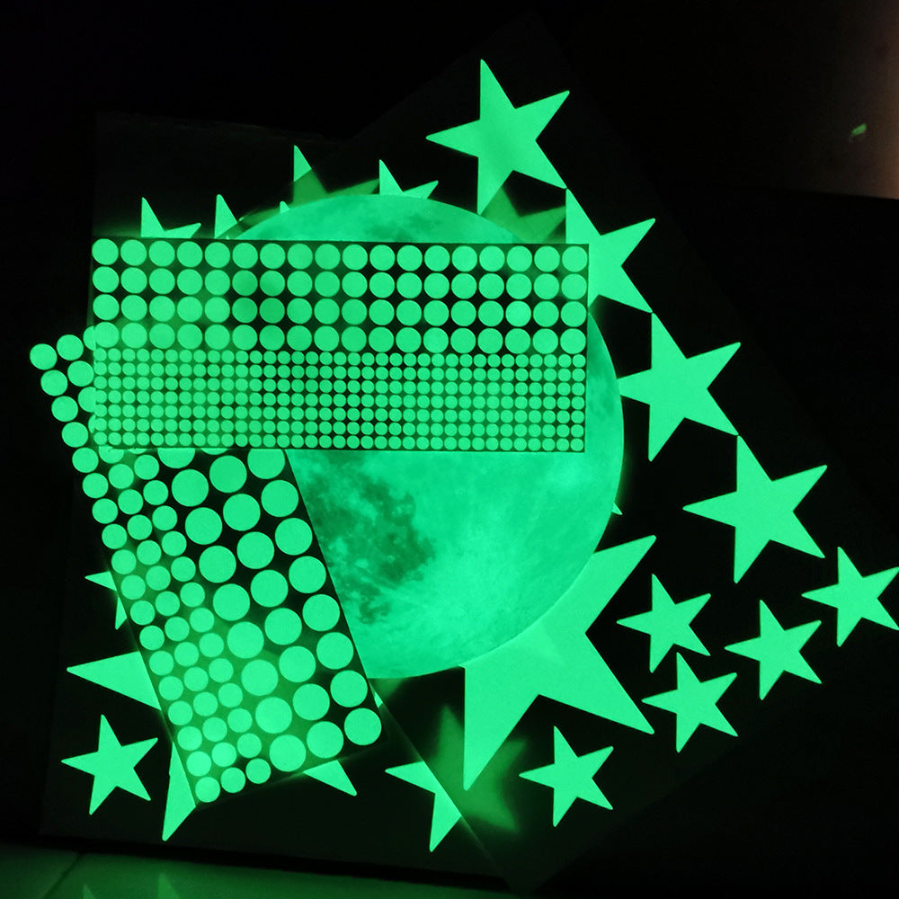 435pcs Moon Stars Dots Luminous Glow in the Dark Wall Stickers