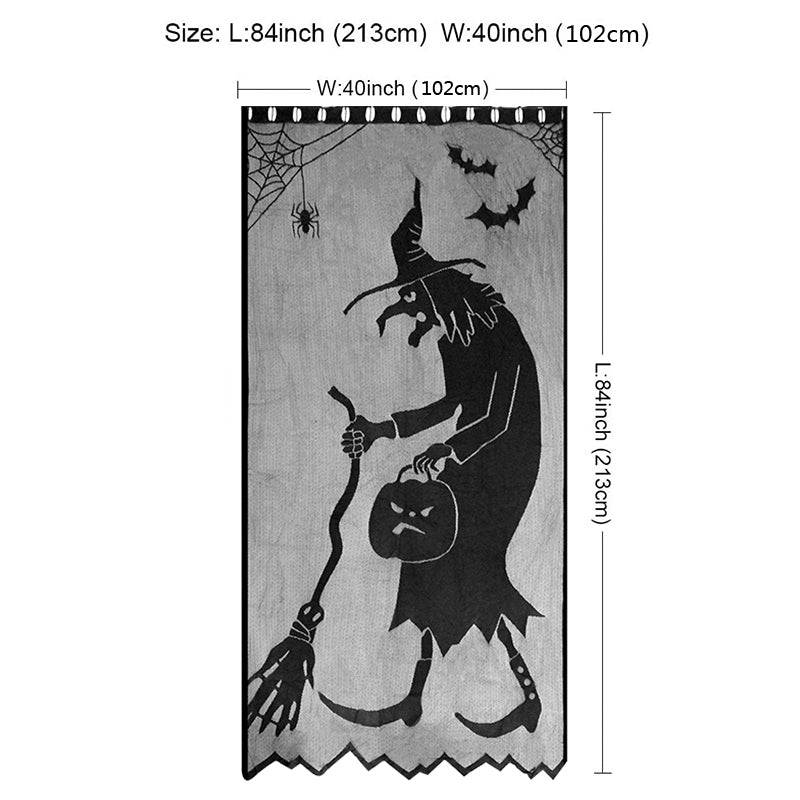 Halloween Witch Lace Net Cloth Window/Door Decoration