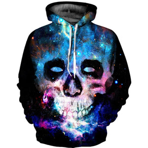 Intergalactic Skull 3D Print Hooded Sweatshirt