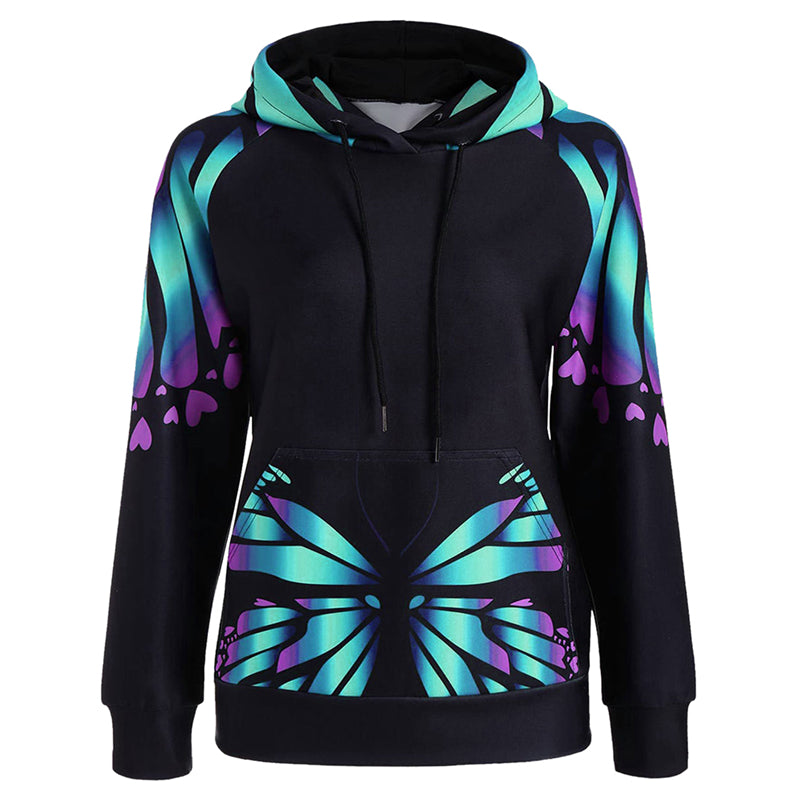 Harajuku Style Butterfly Printed Casual Sweatshirt