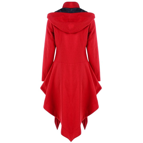 Vestlinda Red  Asymmetric Trench Coat