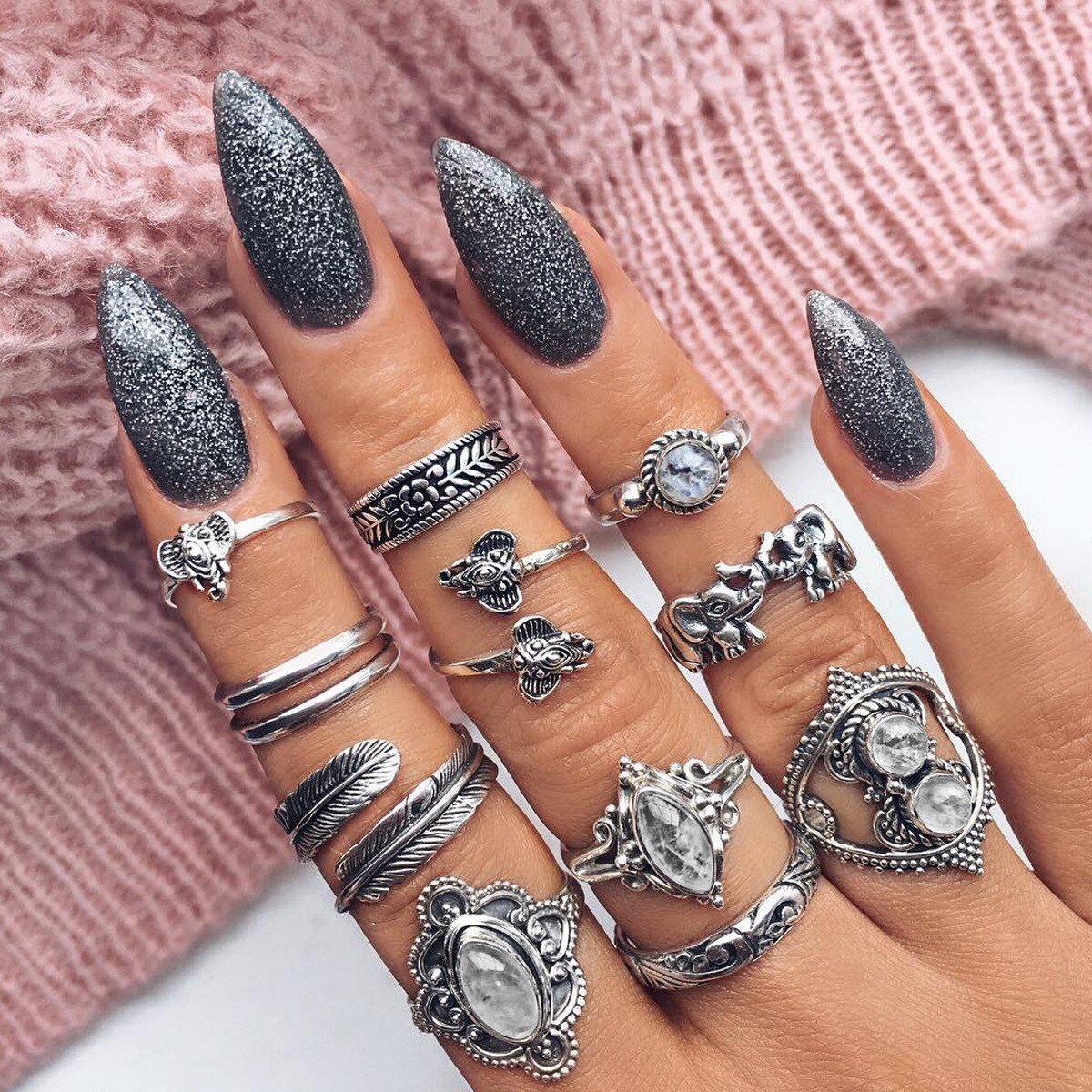11pcs Boho Style Rings - The Official Strange & Creepy Store!