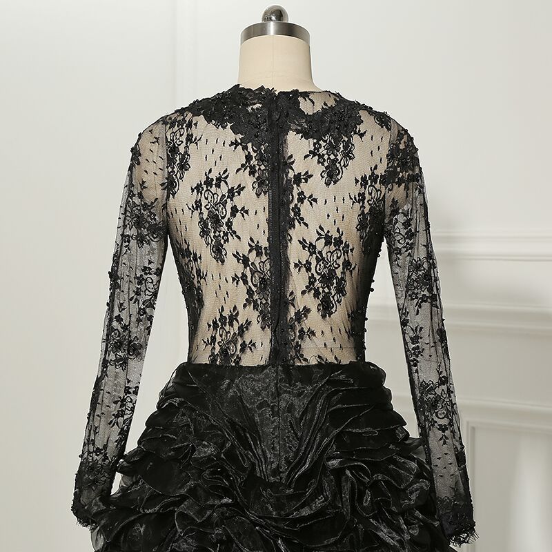 Black Lace Gothic Wedding Gown