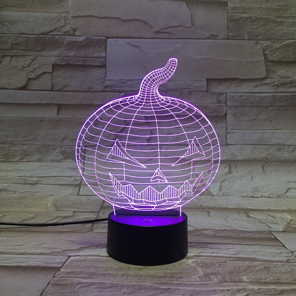 7 Color 3D LED  Acrylic Pumpkin Table Lamp