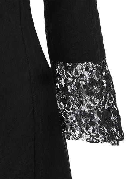 Vestlinda Sweetheart Brocade Lace Black Dress