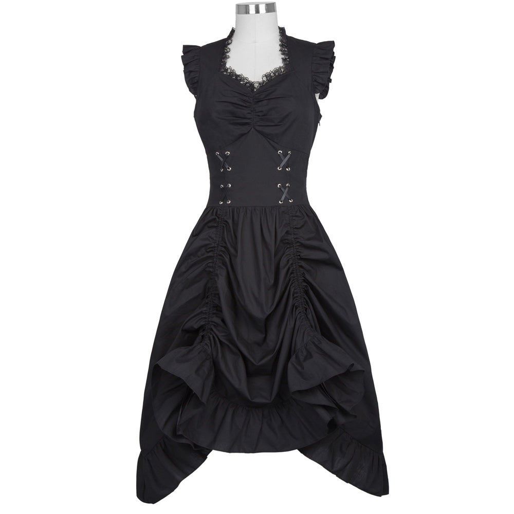 Black Punk Gothic Lace-up Corset  Victorian Dress