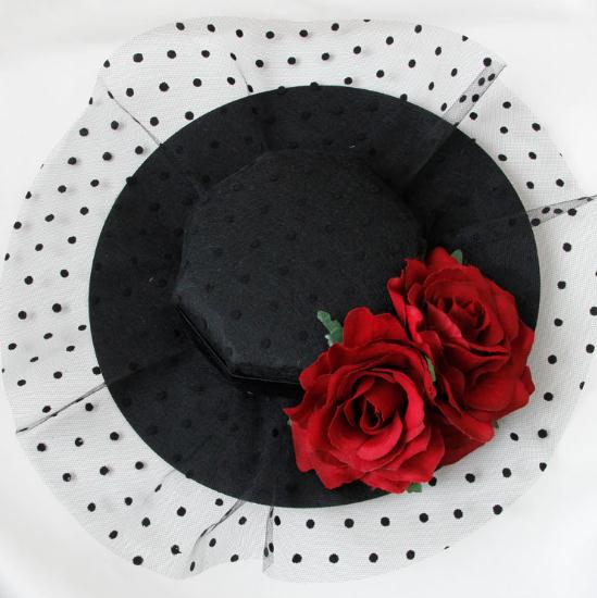 Rose Lace Mini Top Hat Hair Clip