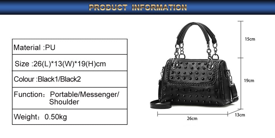 Rivets Chain Stylish Handbag