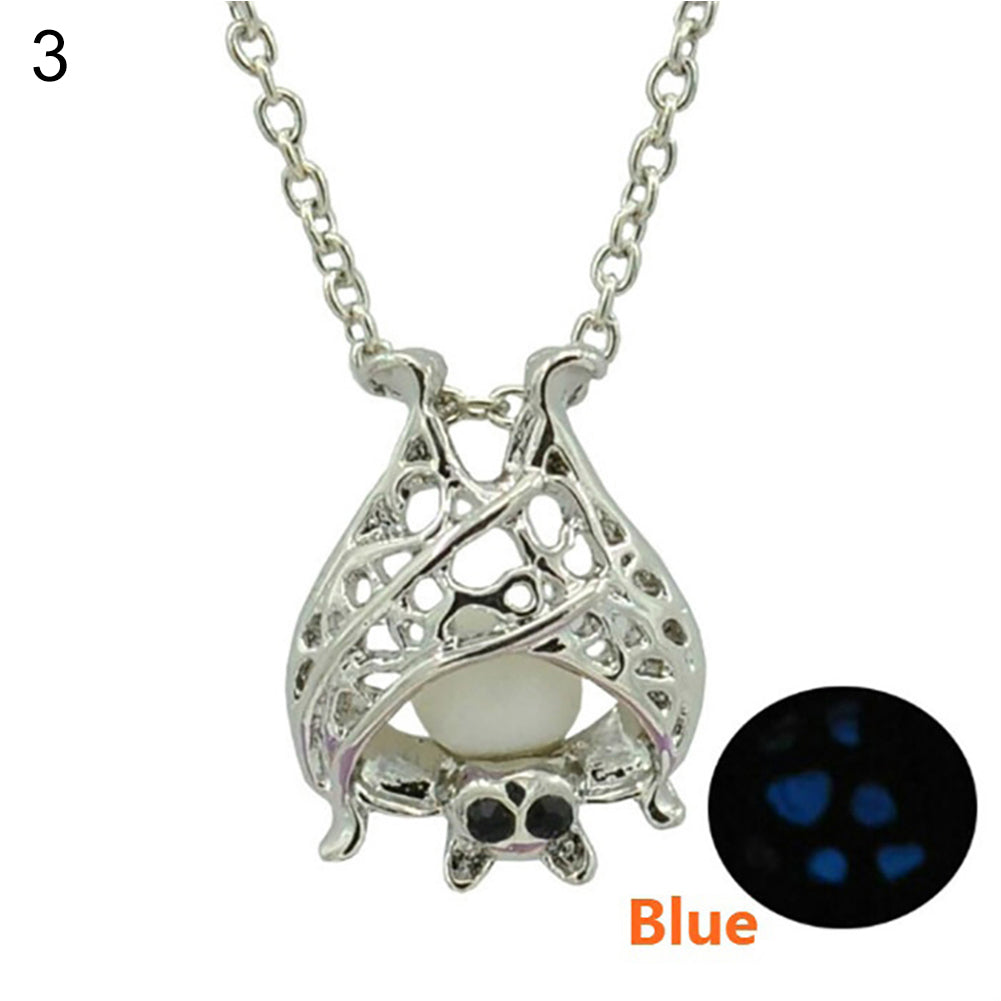 Luminous Glowing Gothic Bat Pendant Necklace
