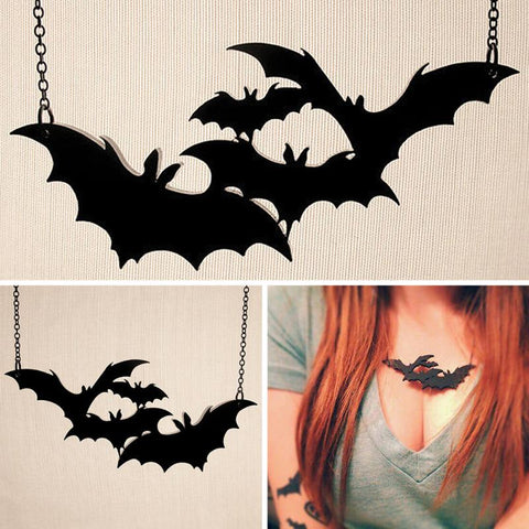 Flying Bats Acrylic Necklace