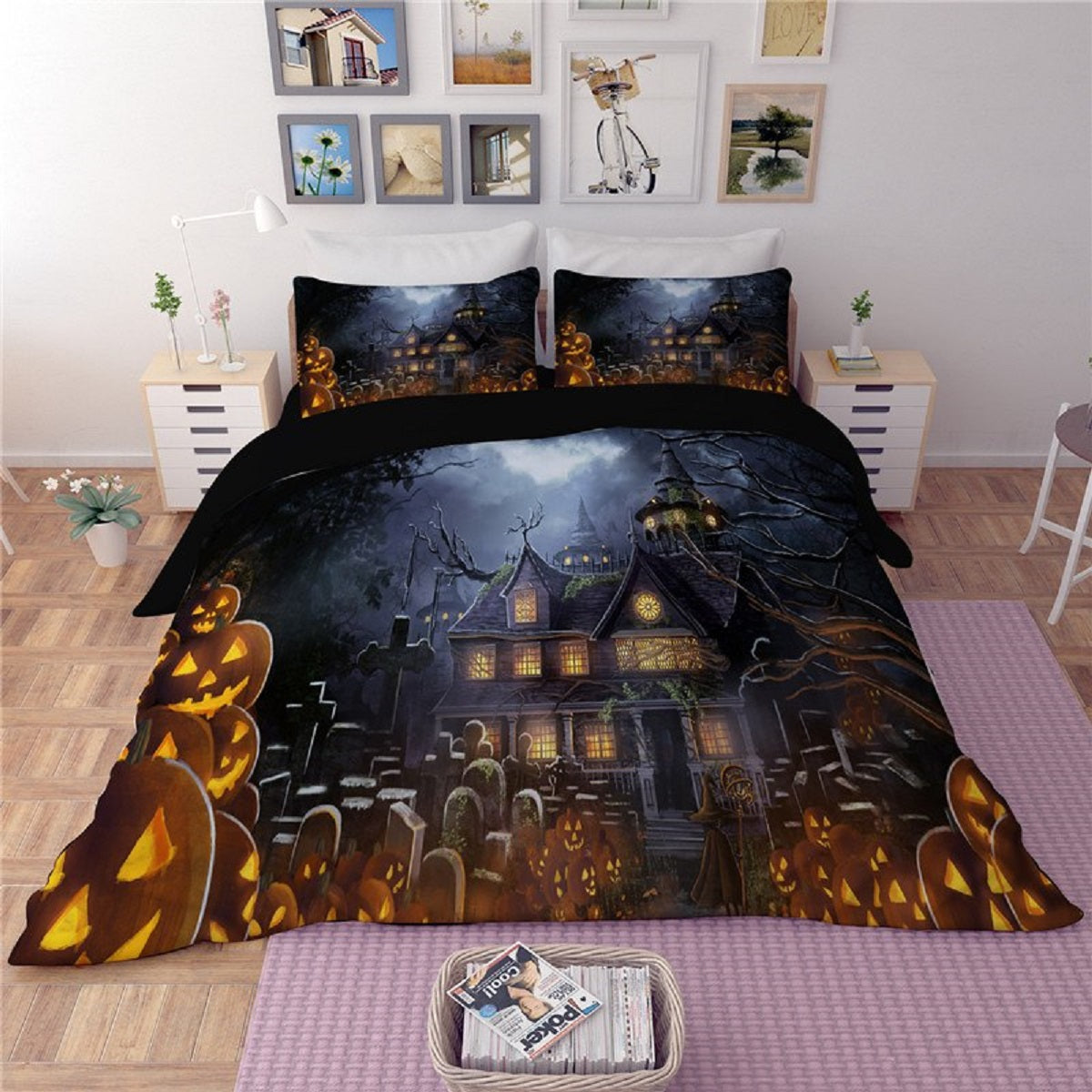 The Creepy Halloween House Duvet Bedding Set