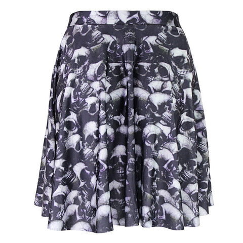Skull Print Skirt