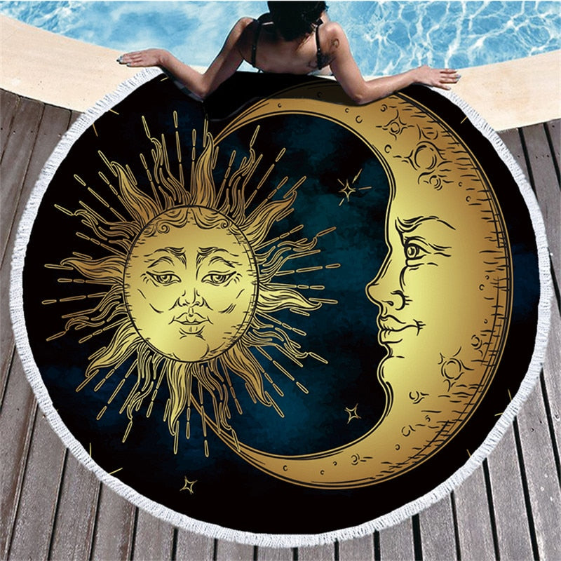 Moon & Sun Mandala Beach Towel