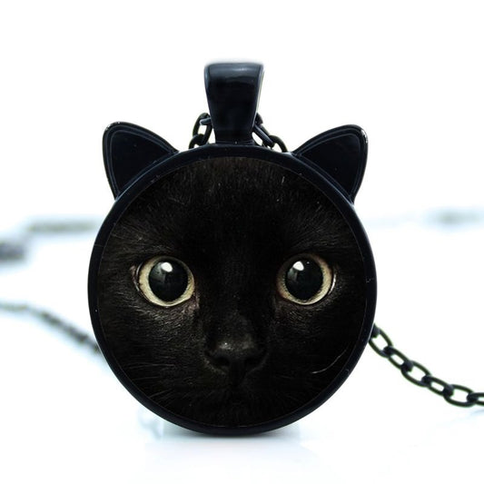Black Cat Pendant Necklace