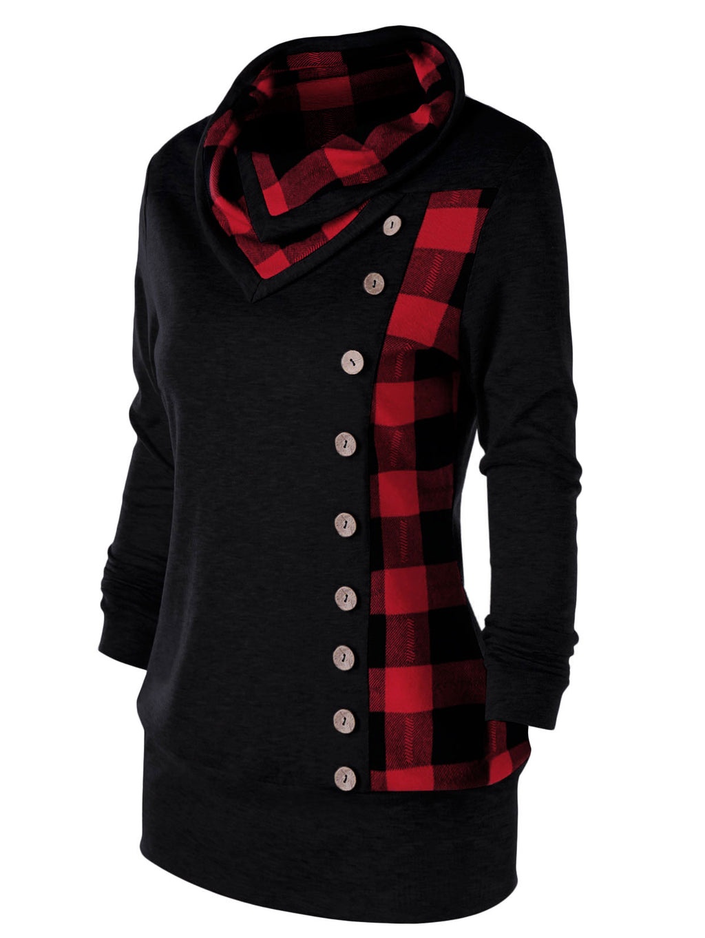 Plus Size Gothic Style Plaid Sweatshirt