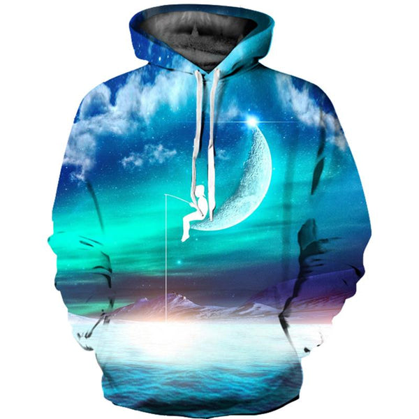 Cosmic Fishing 3D Print Hooded Sweatshirt