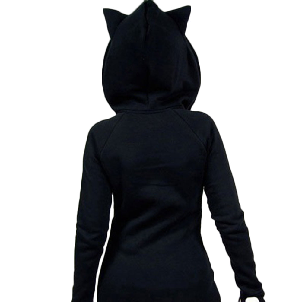 Long Sleeve Cat Ears Hooded Sweatshirt