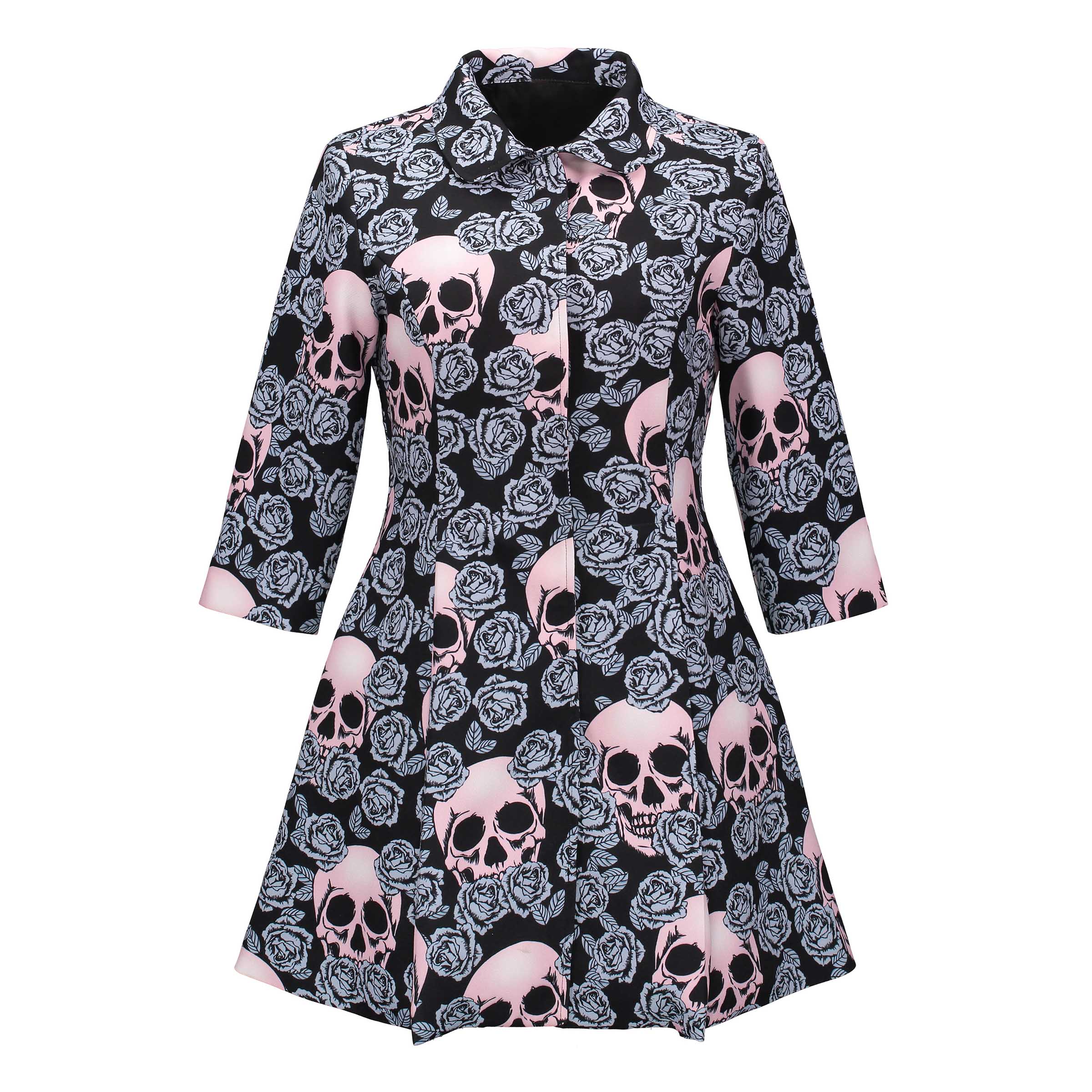 Gothic skull Mid-long Outerwear Jacket