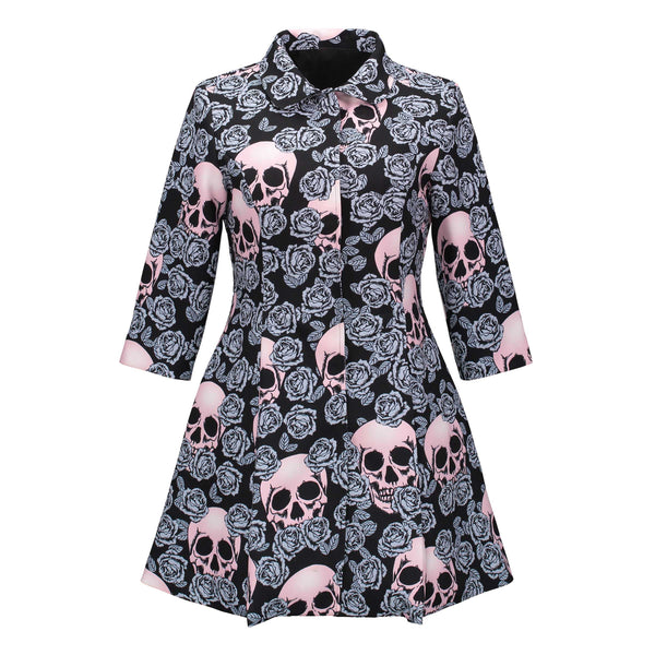 Gothic skull Mid-long Outerwear Jacket