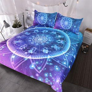 3pcs Mandala Galaxy Zodiac Glitter Bedding