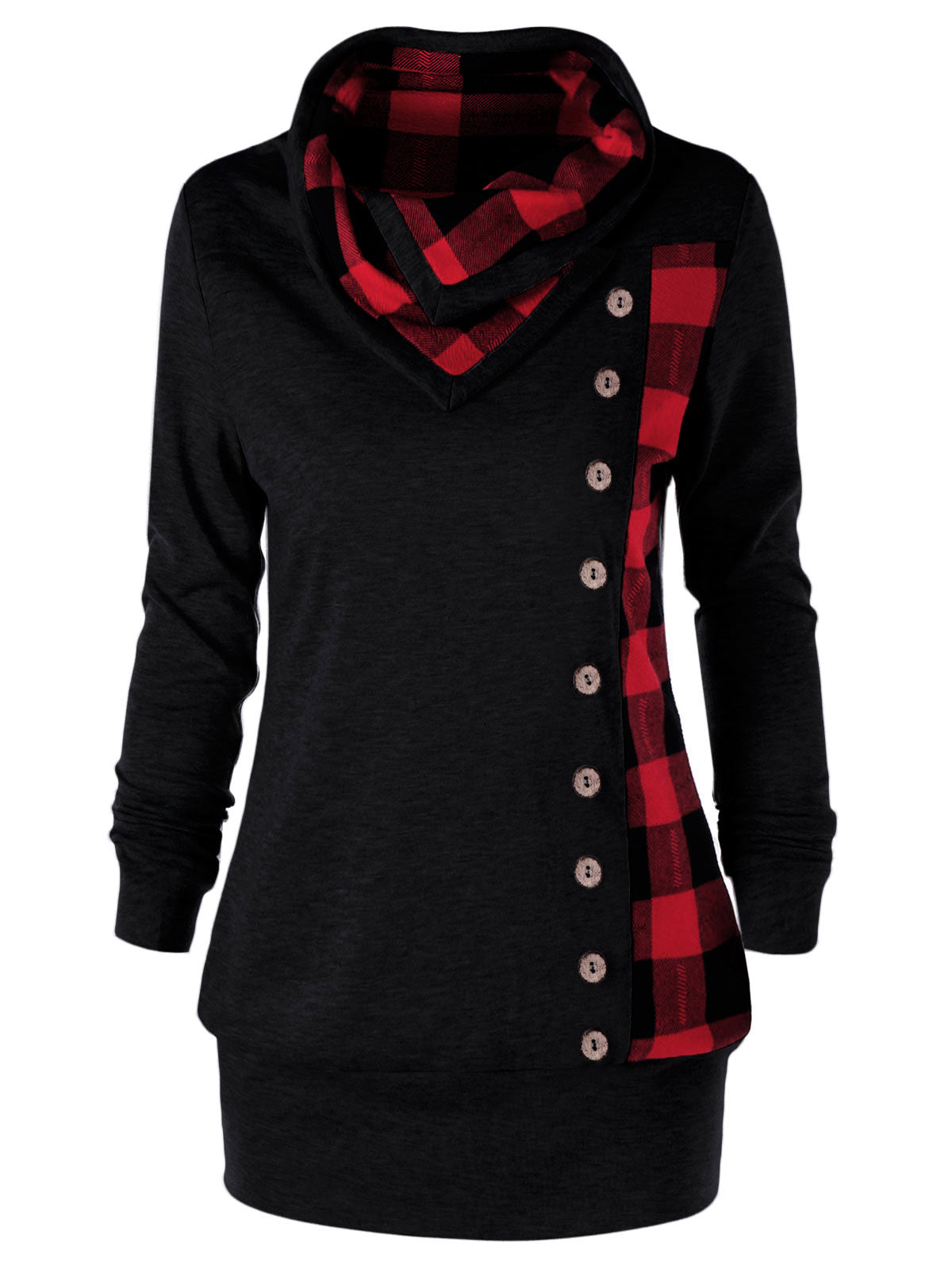 Plus Size Gothic Style Plaid Sweatshirt