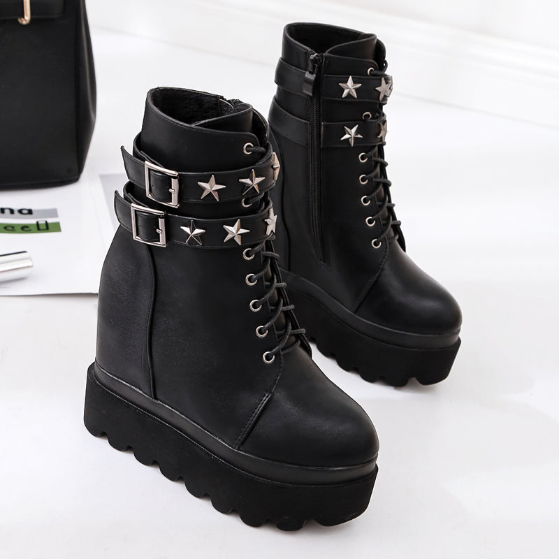 High Heel Platform Gothic Ankle Fashion Boots