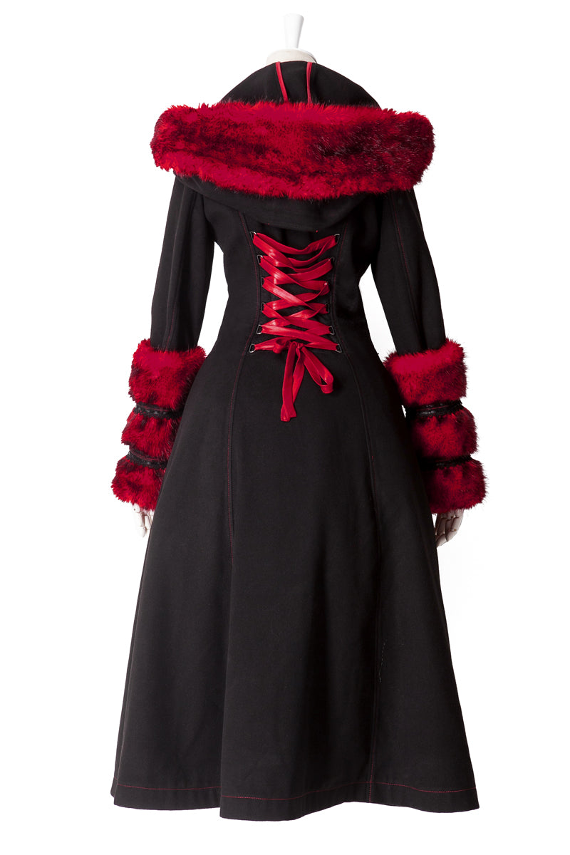 Two-Wear Woolen Imitation Fur Coat Steampunk