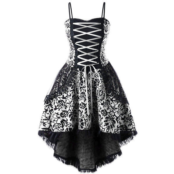 Plus Size Lace Hem Corset Party Dress