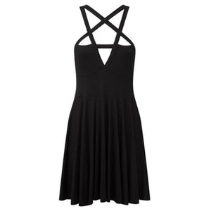 Sleeveless Bandage Pentagram Gothic Dress