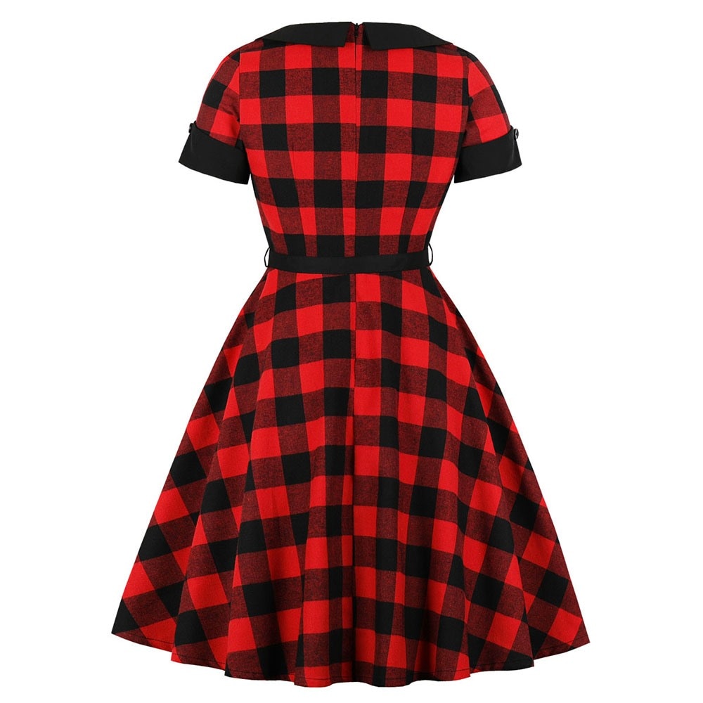 Gothic Vintage Style Plaid Dress