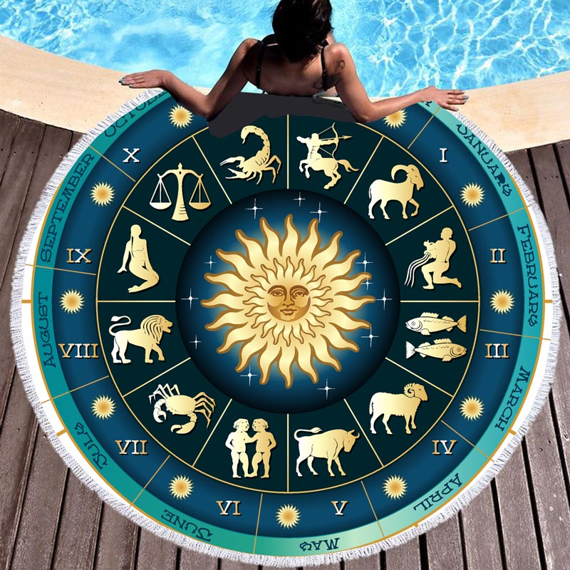 Astrology Tarot Beach Towel