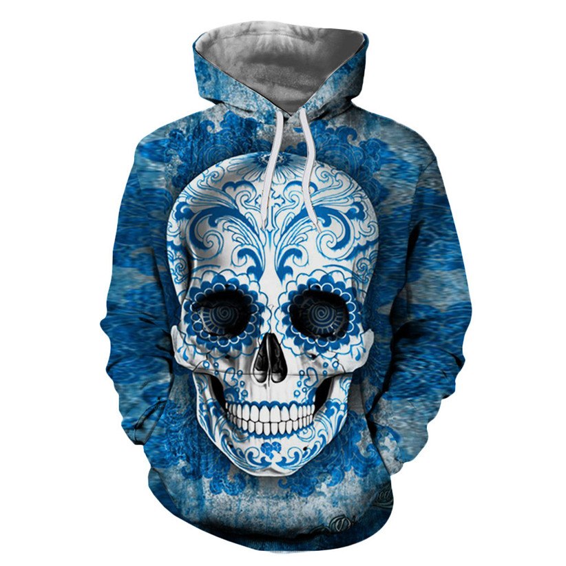 Skull Design Hooded Sweatshirt