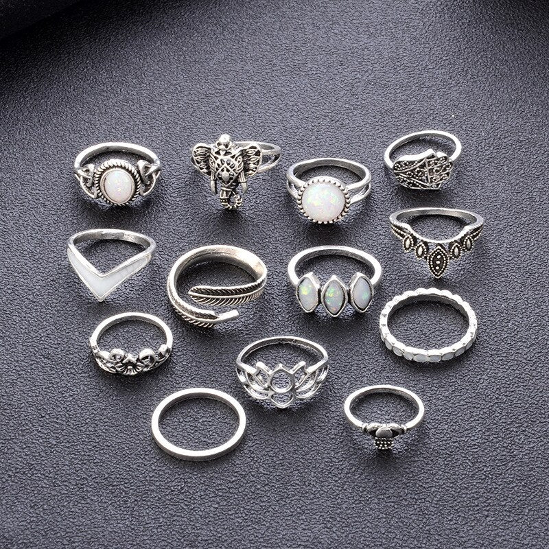 13pcs Boho Style Rings - The Official Strange & Creepy Store!