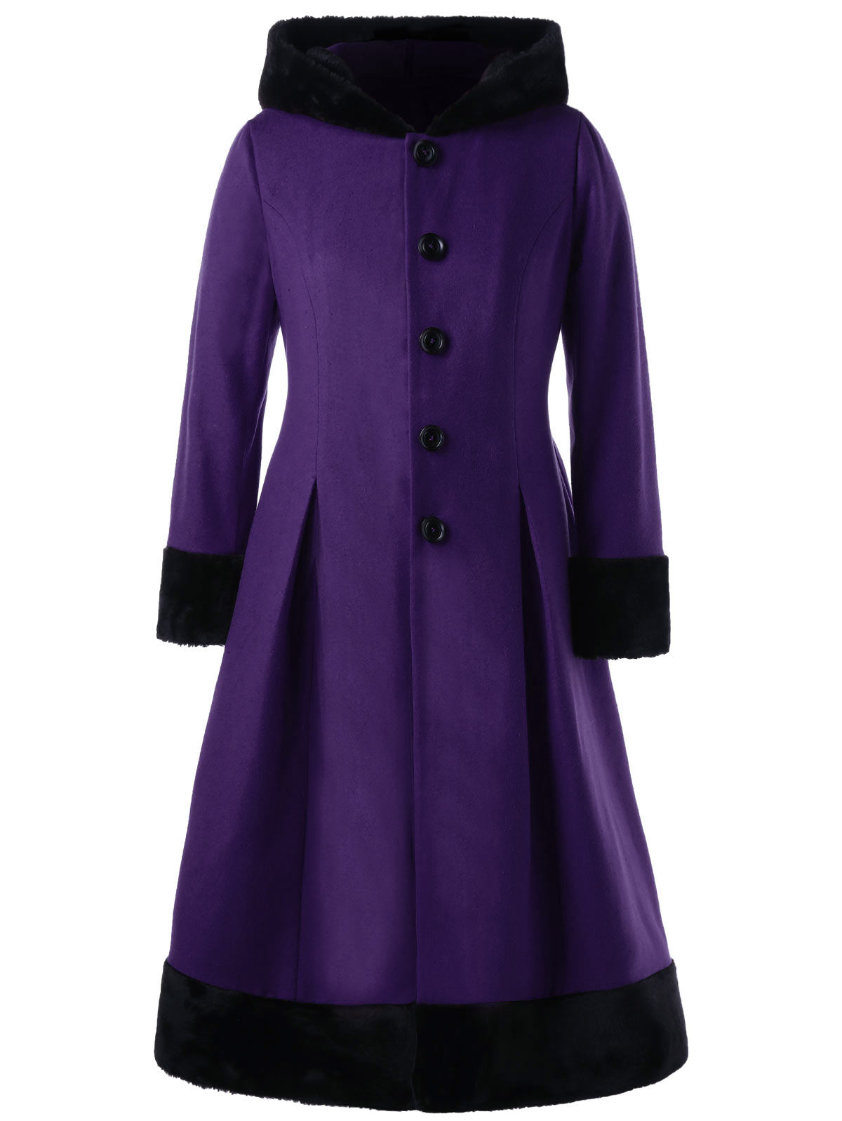 VestLinda Faux Fur Hooded Long Coat