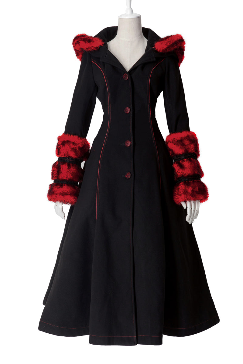 Two-Wear Woolen Imitation Fur Coat Steampunk