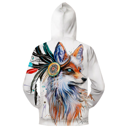 Fox by KhaliaArt Zipper 3D Sweatshirt