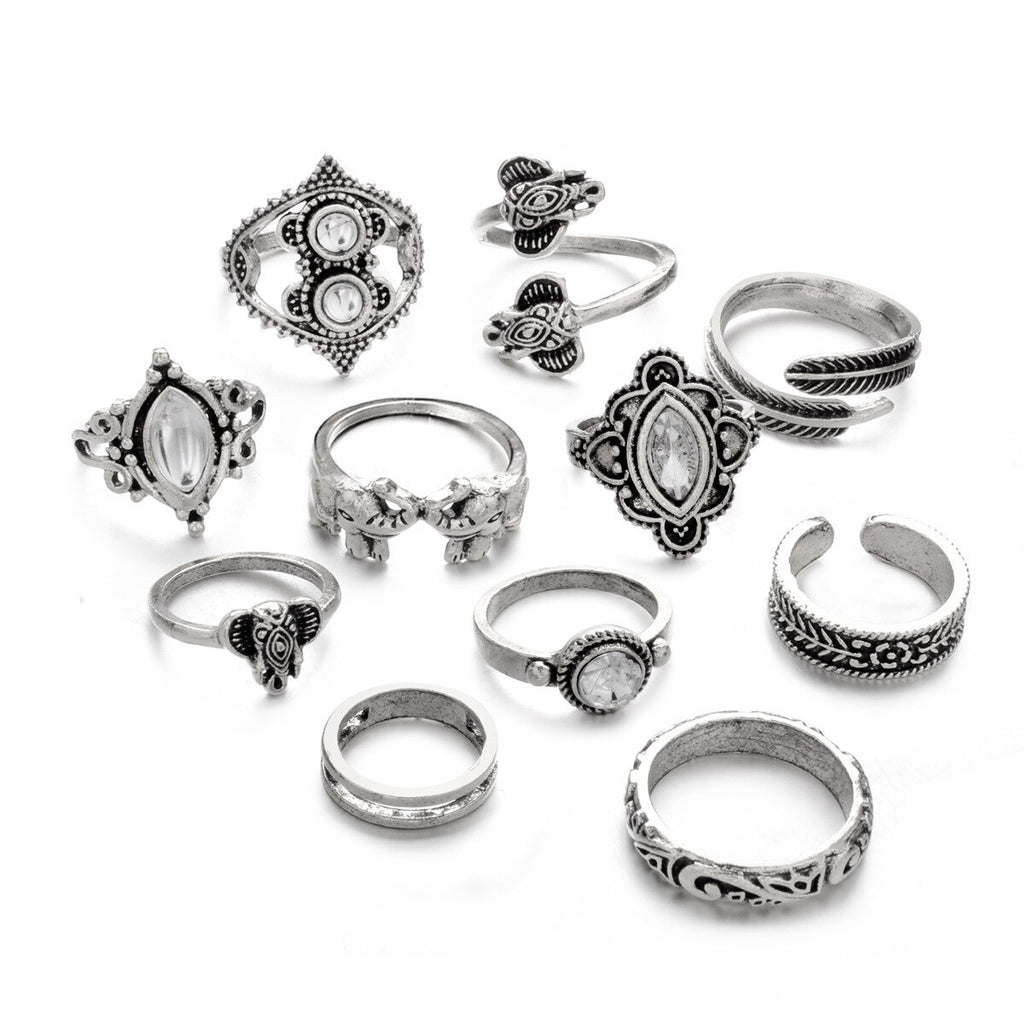 11pcs Boho Style Rings - The Official Strange & Creepy Store!