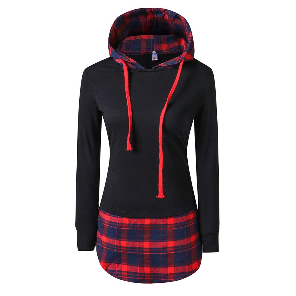 Gothic Plaid Long Sleeve Hooded Shirt
