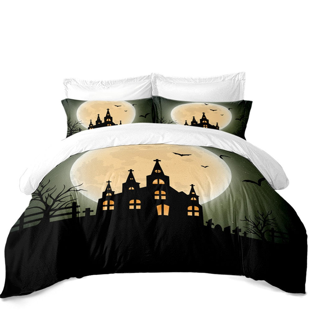 Moonlight Castle  3PC Duvet Bedding Set