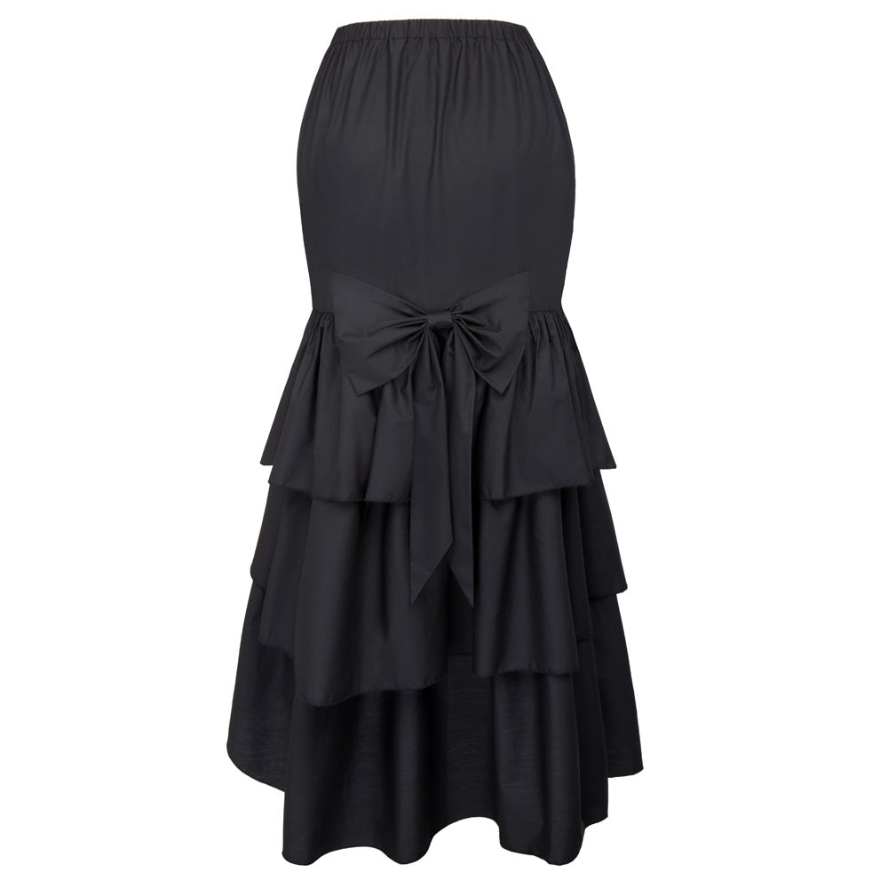 Black Mermaid Fishtail Long Corset Steampunk Gothic Skirt – The ...
