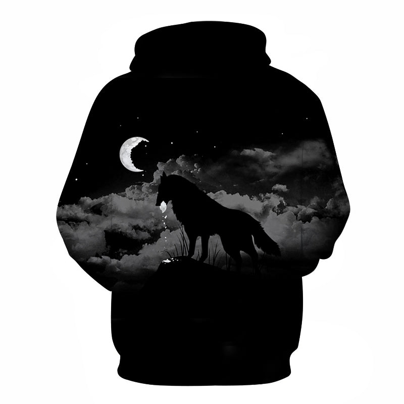 The Hungry Wolf 3D Print Hooded Sweatshirt